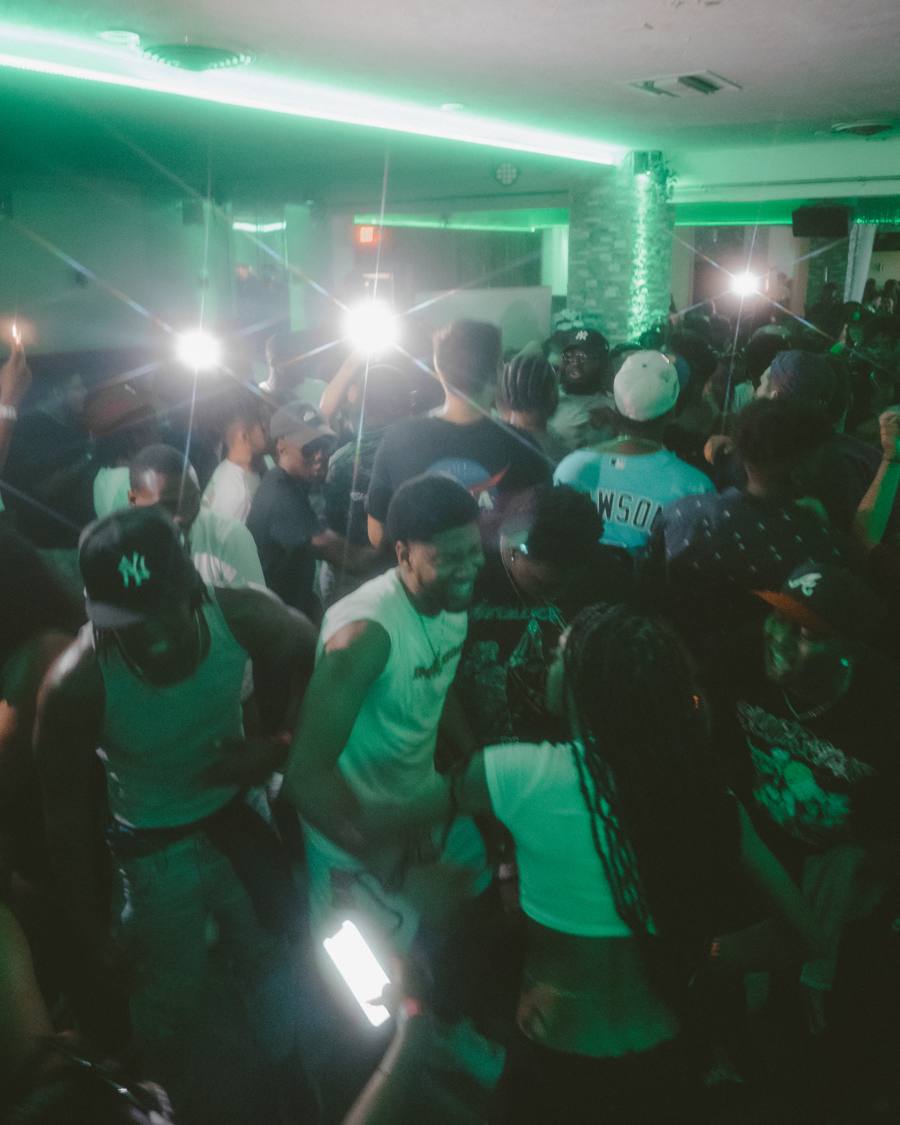Crowd dancing with lights