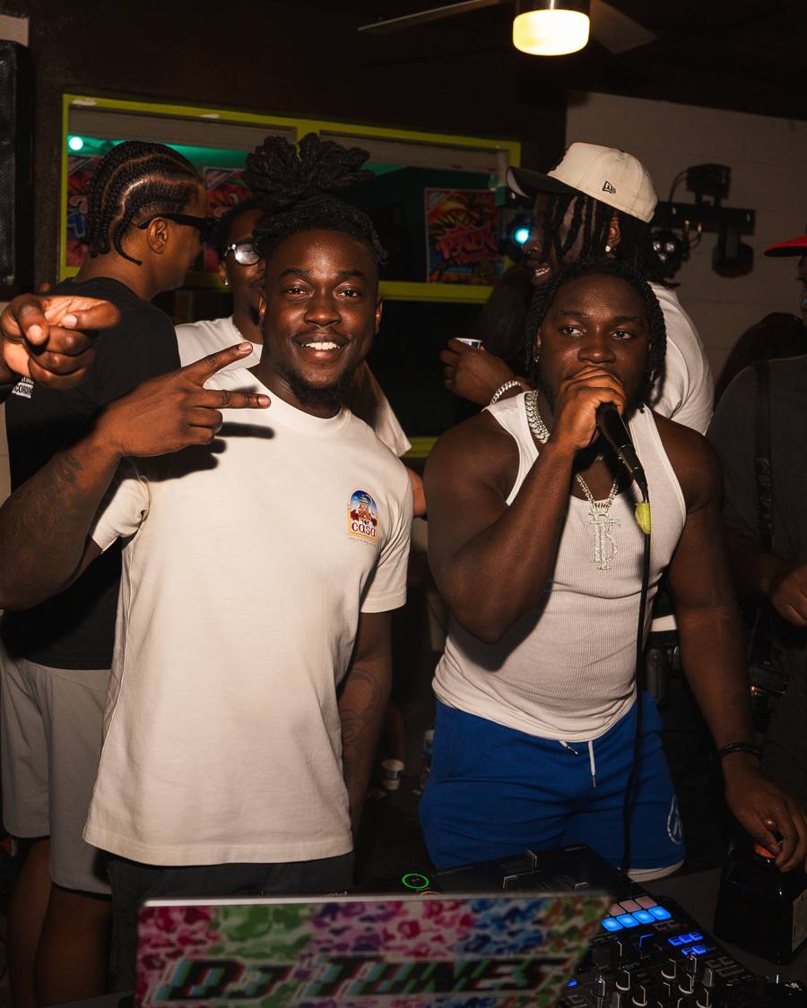 Hype moment at the DJ booth