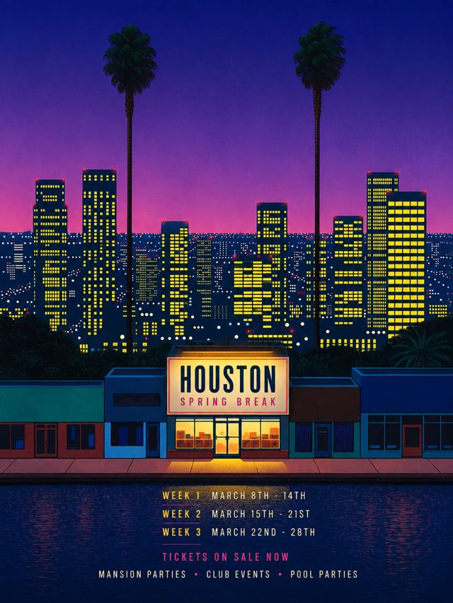 Houston Spring Break 2027 — city poster